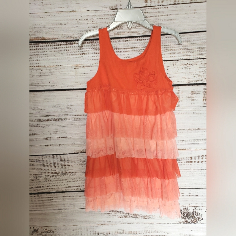 Layered and tiered orange 🧡 beautiful dress sz 5T